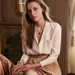 {sezane} Florence silk blouse in tricolor